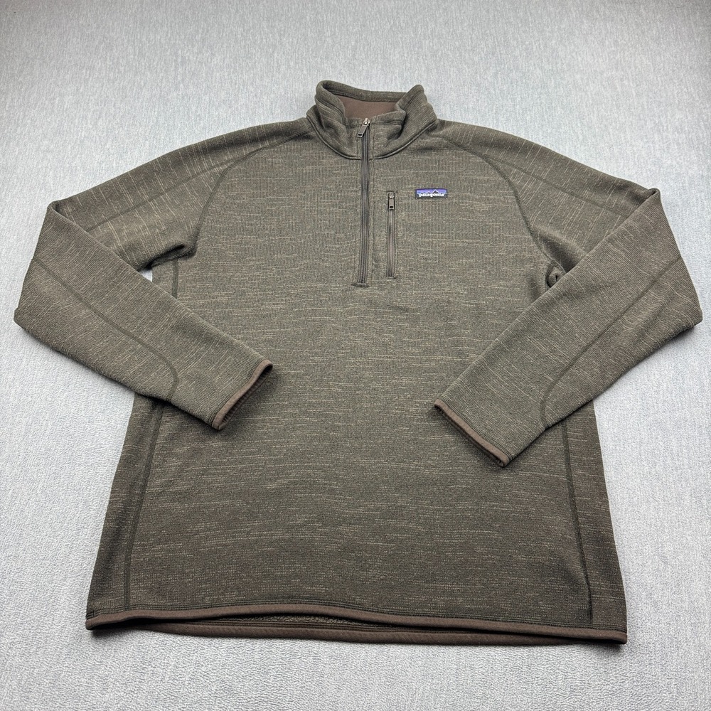 Patagonia Pullover Mens XL Brown Better Sweater 1/4 Zip Fleece Long Sleeve 25522